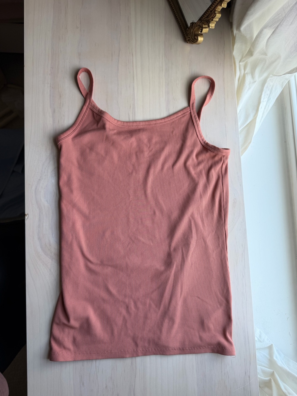 No Boundaries Coral Ribbed Tank Top
